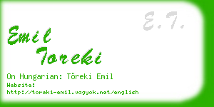 emil toreki business card